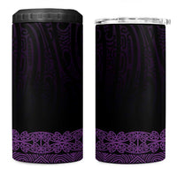 New Zealand Maori Kowhaiwhai 4 in 1 Can Cooler Tumbler Waiporoporo Maui and Mangopare LT9 One Size: 16 oz Purple - Polynesian Pride