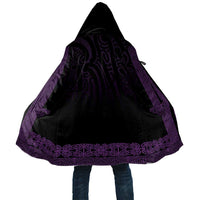 New Zealand Maori Kowhaiwhai Cloak Waiporoporo Maui and Mangopare LT9 Unisex Purple - Polynesian Pride