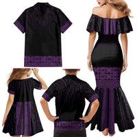 New Zealand Maori Kowhaiwhai Family Matching Mermaid Dress and Hawaiian Shirt Waiporoporo Maui and Mangopare LT9 - Polynesian Pride