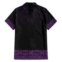 New Zealand Maori Kowhaiwhai Family Matching Off The Shoulder Long Sleeve Dress and Hawaiian Shirt Waiporoporo Maui and Mangopare LT9 - Polynesian Pride