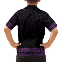 New Zealand Maori Kowhaiwhai Kid Hawaiian Shirt Waiporoporo Maui and Mangopare LT9 - Polynesian Pride