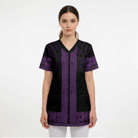 New Zealand Maori Kowhaiwhai Scrub Top Waiporoporo Maui and Mangopare - Polynesian Pride