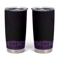 New Zealand Maori Kowhaiwhai Tumbler Cup Waiporoporo Maui and Mangopare LT9 Purple - Polynesian Pride