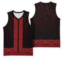 New Zealand Maori Kowhaiwhai Basketball Jersey Whero Maui and Mangopare - Polynesian Pride