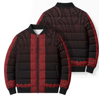 New Zealand Maori Kowhaiwhai Bomber Puffer Jacket Whero Maui and Mangopare - Polynesian Pride
