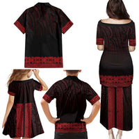 New Zealand Maori Kowhaiwhai Family Matching Puletasi and Hawaiian Shirt Whero Maui and Mangopare LT9 - Polynesian Pride