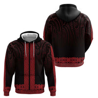 New Zealand Maori Kowhaiwhai Hoodie Whero Maui and Mangopare LT9 - Polynesian Pride