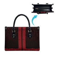 New Zealand Maori Kowhaiwhai Leather Bag Whero Maui and Mangopare - Polynesian Pride