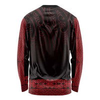 New Zealand Maori Kowhaiwhai Long Sleeve Shirt Whero Maui and Mangopare LT9 - Polynesian Pride