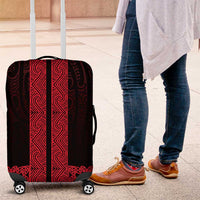 New Zealand Maori Kowhaiwhai Luggage Cover Whero Maui and Mangopare LT9 Red - Polynesian Pride