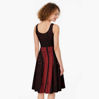 New Zealand Maori Kowhaiwhai Midi Dress Whero Maui and Mangopare - Polynesian Pride