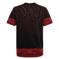 New Zealand Maori Kowhaiwhai Rugby Jersey Whero Maui and Mangopare LT9 - Polynesian Pride