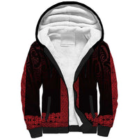 New Zealand Maori Kowhaiwhai Sherpa Hoodie Whero Maui and Mangopare LT9 Unisex Red - Polynesian Pride