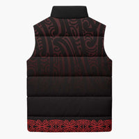 New Zealand Maori Kowhaiwhai Sleeveless Puffer Jacket Whero Maui and Mangopare - Polynesian Pride