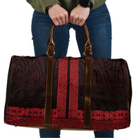 New Zealand Maori Kowhaiwhai Travel Bag Whero Maui and Mangopare LT9 Red - Polynesian Pride