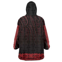 New Zealand Maori Kowhaiwhai Wearable Blanket Hoodie Whero Maui and Mangopare LT9 - Polynesian Pride