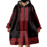 New Zealand Maori Kowhaiwhai Wearable Blanket Hoodie Whero Maui and Mangopare LT9 - Polynesian Pride