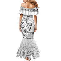 Custom Fiji Black Fern Family Matching Mermaid Dress and Hawaiian Shirt Maori Warroir with Fijian Masi Pattern