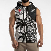 Fiji New Zealand Rugby Personalised Sleeveless Hoodie Maori and Tapa Pattern - Polynesian Pride