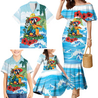 Funny Parrot Margarita Five O'clock Somewhere Family Matching Mermaid Dress and Hawaiian Shirt LT9 - Polynesian Pride