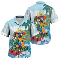 Funny Parrot Margarita Five O'clock Somewhere Family Matching Mermaid Dress and Hawaiian Shirt LT9 Son's Shirt Blue - Polynesian Pride