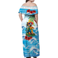 Funny Parrot Margarita Five O'clock Somewhere Family Matching Off Shoulder Maxi Dress and Hawaiian Shirt