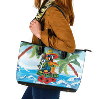 Funny Parrot Margarita Five O'clock Somewhere Leather Tote Bag