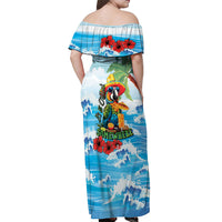 Funny Parrot Margarita Five O'clock Somewhere Off Shoulder Maxi Dress LT9 - Polynesian Pride