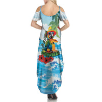 Funny Parrot Margarita Five O'clock Somewhere Summer Maxi Dress
