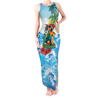 Funny Parrot Margarita Five O'clock Somewhere Tank Maxi Dress LT9 Women Blue - Polynesian Pride