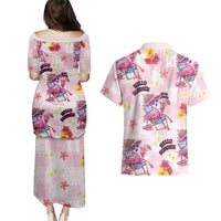 Hawaii Flamingo Hello Summer Couples Matching Puletasi and Hawaiian Shirt Hawaiian Quilt Pattern LT9 - Polynesian Pride