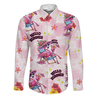 Hawaii Flamingo Hello Summer Family Matching Mermaid Dress and Hawaiian Shirt Hawaiian Quilt Pattern LT9 Daughter's Dress Pink - Polynesian Pride