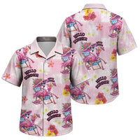 Hawaii Flamingo Hello Summer Family Matching Short Sleeve Bodycon Dress and Hawaiian Shirt Hawaiian Quilt Pattern LT9 Son's Shirt Pink - Polynesian Pride
