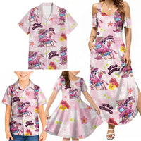 Hawaii Flamingo Hello Summer Family Matching Summer Maxi Dress and Hawaiian Shirt Hawaiian Quilt Pattern LT9 - Polynesian Pride