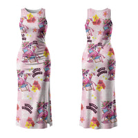 Hawaii Flamingo Hello Summer Family Matching Tank Maxi Dress and Hawaiian Shirt Hawaiian Quilt Pattern LT9 Mom's Dress Pink - Polynesian Pride