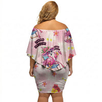 Hawaii Flamingo Hello Summer Off Shoulder Short Dress Hawaiian Quilt Pattern LT9 - Polynesian Pride
