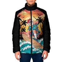 Vintage Santa Claus Surfing Summer Padded Jacket Mele Kalikimaka i Iulai!