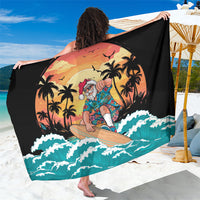 Vintage Santa Claus Surfing Summer Sarong Mele Kalikimaka i Iulai!