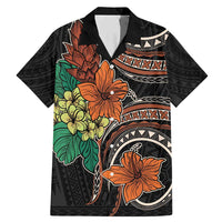 Vintage Hibiscus Pacific Floral Family Matching Mermaid Dress and Hawaiian Shirt