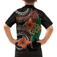 Vintage Hibiscus Pacific Floral Family Matching Tank Maxi Dress and Hawaiian Shirt