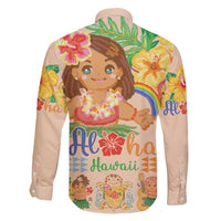 Kawaii Hula Girls Family Matching Summer Maxi Dress and Hawaiian Shirt Aloha Hibiscus Flowers LT9 - Polynesian Pride