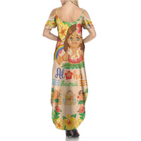 Kawaii Hula Girls Family Matching Summer Maxi Dress and Hawaiian Shirt Aloha Hibiscus Flowers LT9 - Polynesian Pride