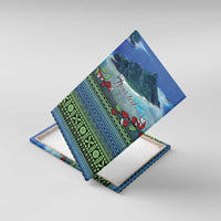 Personalised Fiji Viti Levu Canvas Wall Art Tagimoucia and Tapa Tribal Pattern