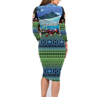 Personalised Fiji Viti Levu Family Matching Long Sleeve Bodycon Dress and Hawaiian Shirt Tagimoucia and Tapa Tribal Pattern LT9 - Polynesian Pride