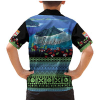 Personalised Fiji Viti Levu Family Matching Mermaid Dress and Hawaiian Shirt Tagimoucia and Tapa Tribal Pattern LT9 - Polynesian Pride