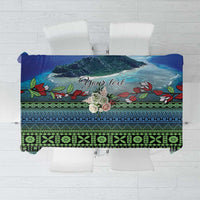 Personalised Fiji Viti Levu Tablecloth Tagimoucia and Tapa Tribal Pattern