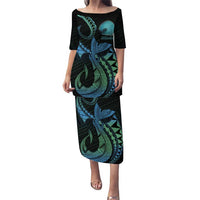Personalised Hawaii Kure Atoll Puletasi Holaniku Coral Reef with Polynesian Tribal