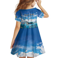 Personalised Palau Kayangel Atoll Family Matching Tank Maxi Dress and Hawaiian Shirt Turtle With Coral Reef Under Water LT9 - Polynesian Pride