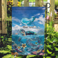 Personalised Palau Kayangel Atoll Garden Flag Turtle With Coral Reef Under Water LT9 Garden Flag Blue - Polynesian Pride