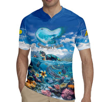 Personalised Palau Kayangel Atoll Rugby Jersey Turtle With Coral Reef Under Water LT9 - Polynesian Pride